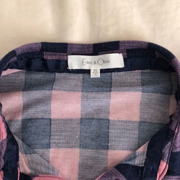 Eden & Olivia Checkered Button Down S:XL GUC - Picture 3 of 6